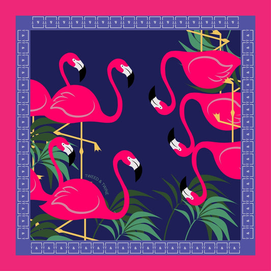 Pocket square in silk twill - Flamingo