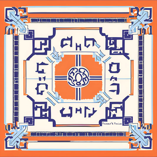 Pocket square in silk twill - Orient