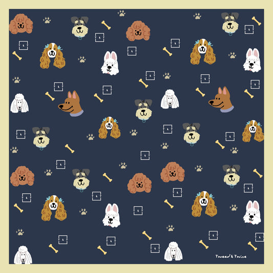 Pocket square in silk twill - Pups