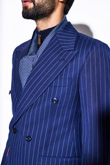 Oxford Blue Pinstripe Suit