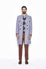 Blue Tweed Overcoat