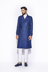 Blue Houndstooth Overcoat