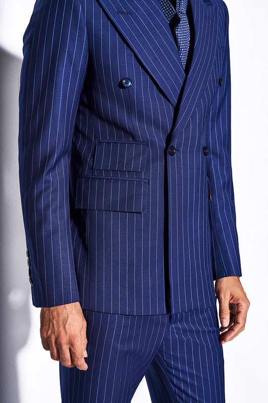 Oxford Blue Pinstripe Suit